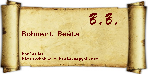 Bohnert Beáta névjegykártya
