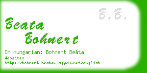beata bohnert business card