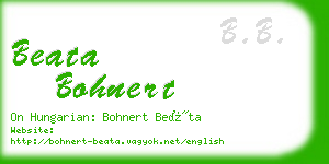 beata bohnert business card